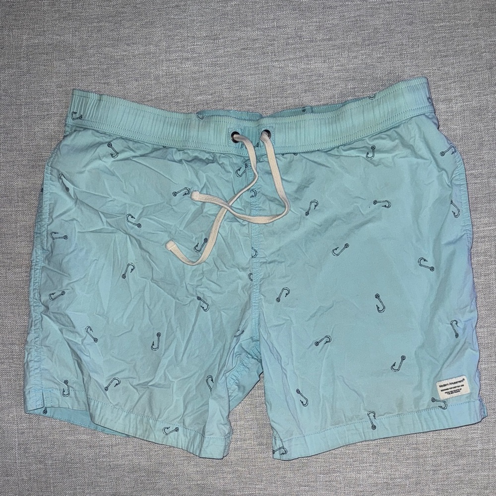Modern Amusement Light Blue Swim Trunks
